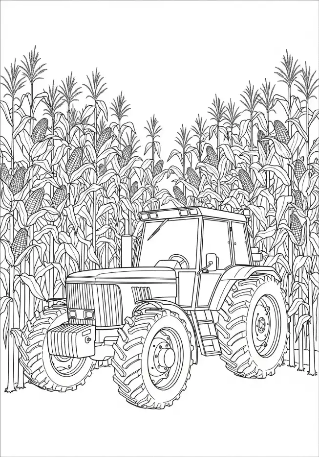 Traktor im Maisfeld