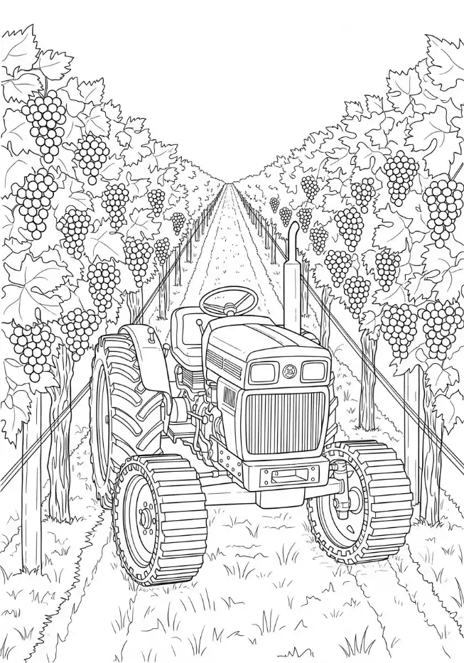 Traktor im Weinberg