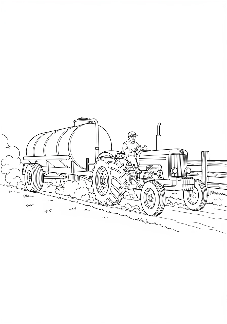 Traktor mit großem Wassertank