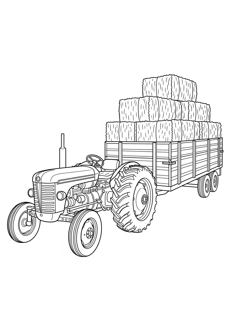 Traktor mit Heuballen