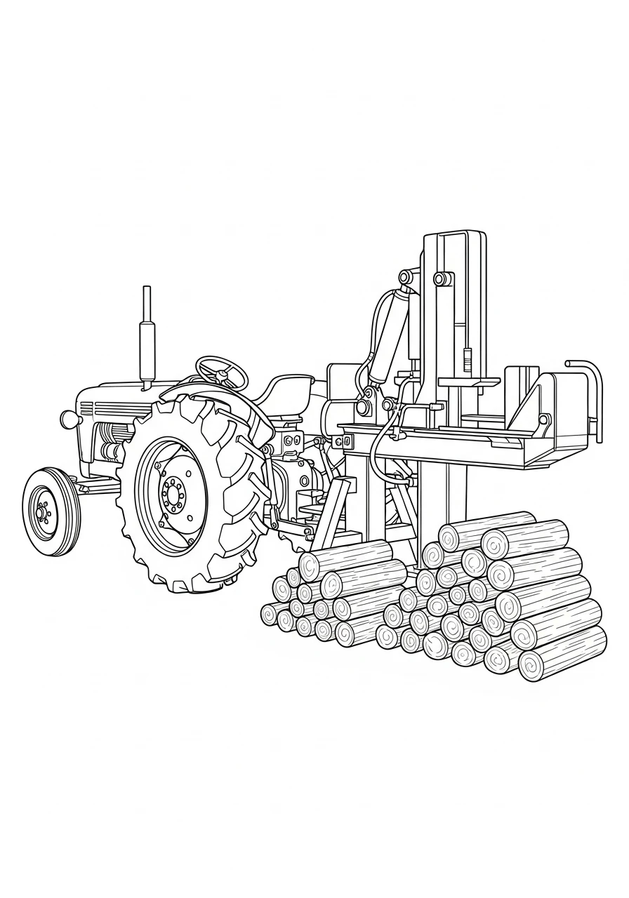 Traktor mit Holzspalter
