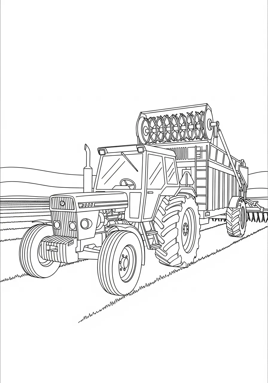 Traktor mit Miststreuer