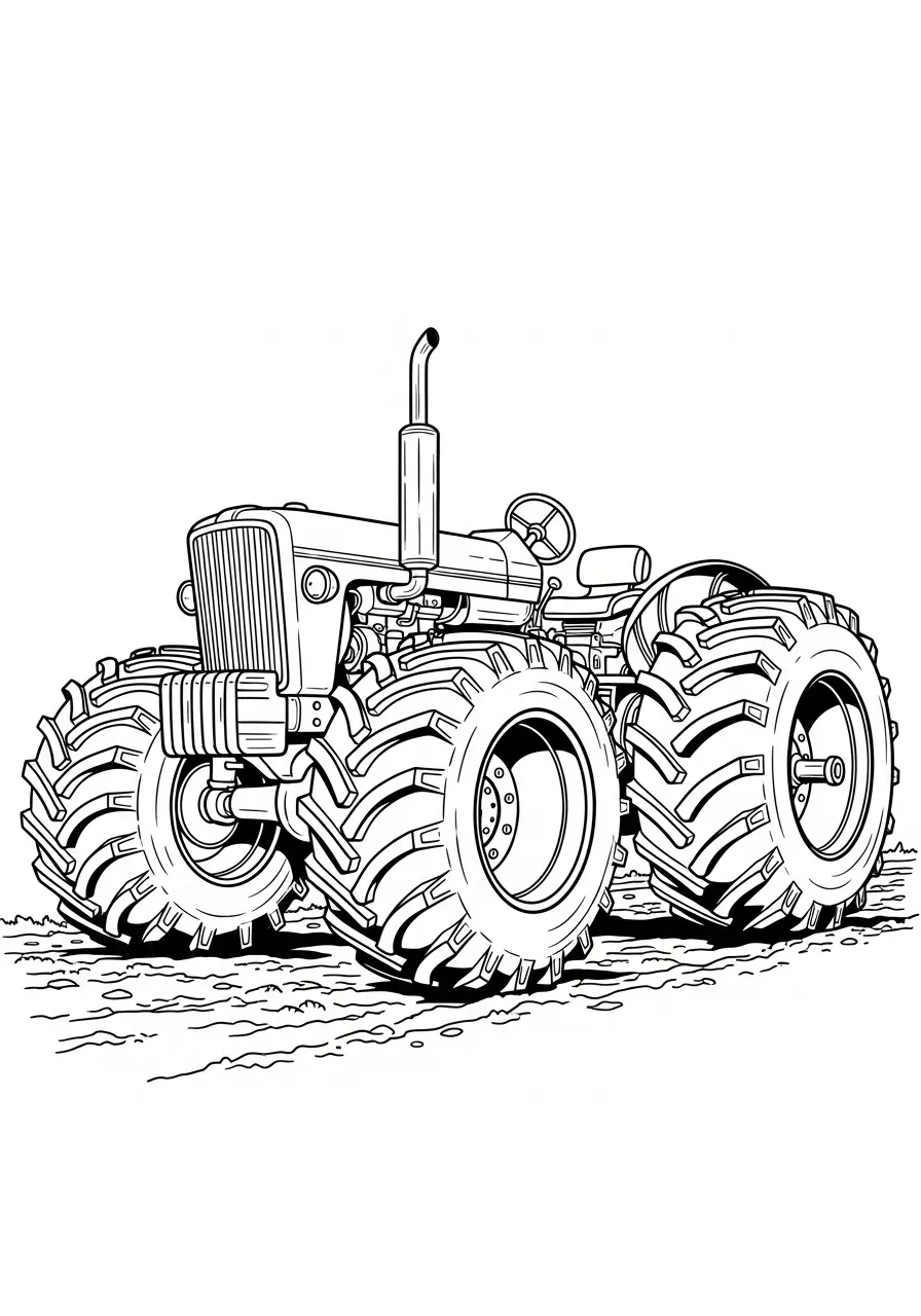 Traktor mit riesigen Reifen