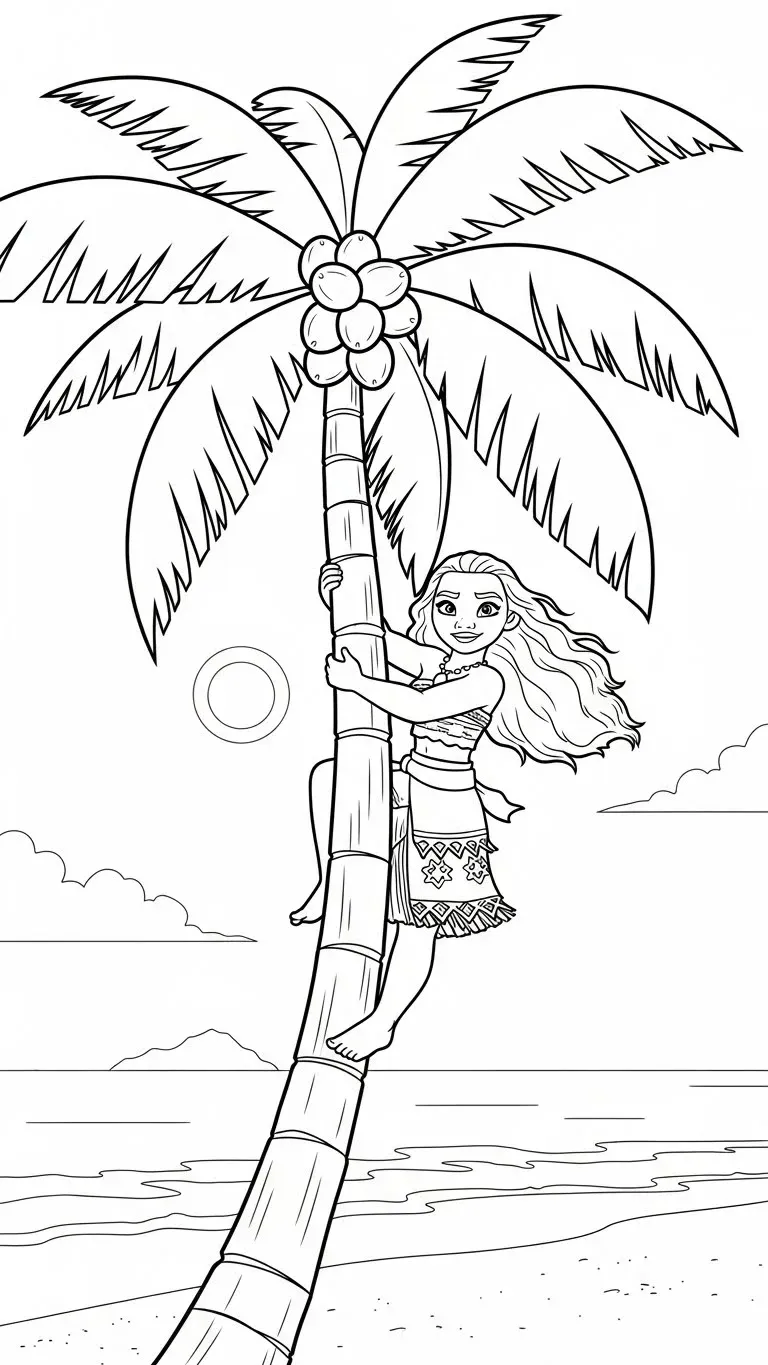 Vaiana klettert auf eine Palme