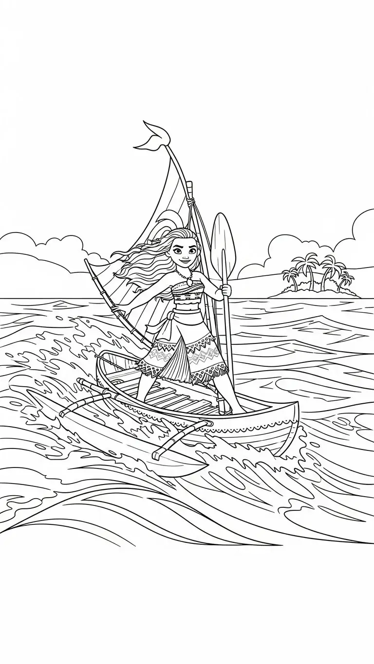 Vaiana segelt auf dem Ozean