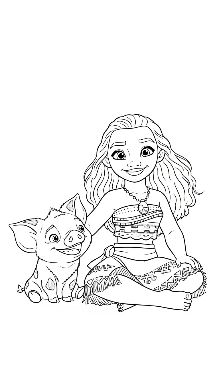 Vaiana und Schweinchen Pua