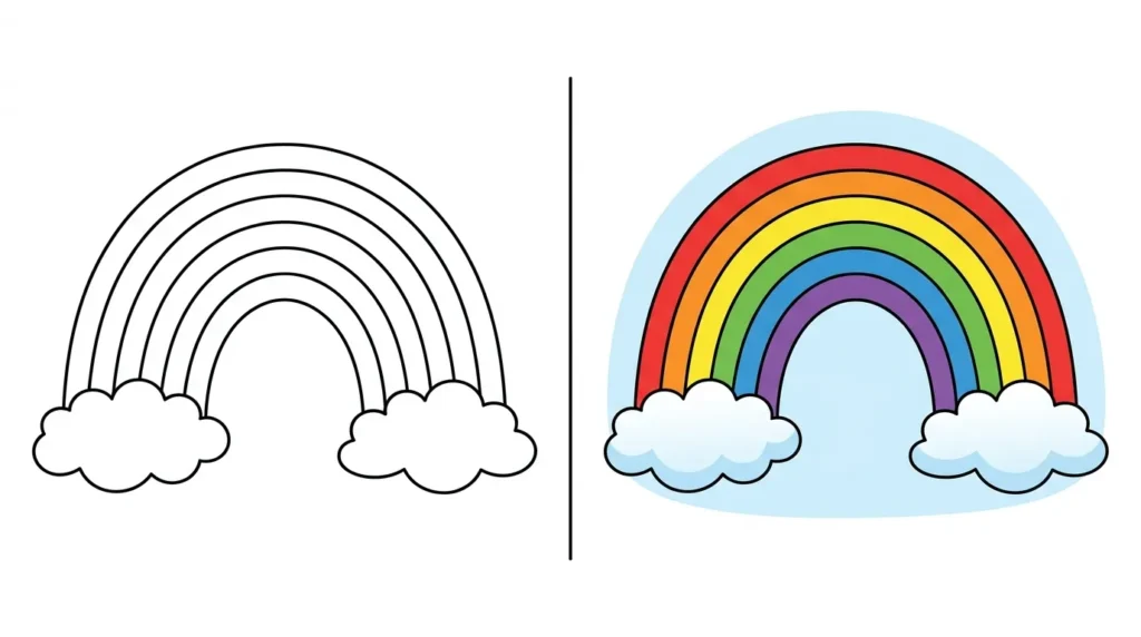 Regenbogen Ausmalbild