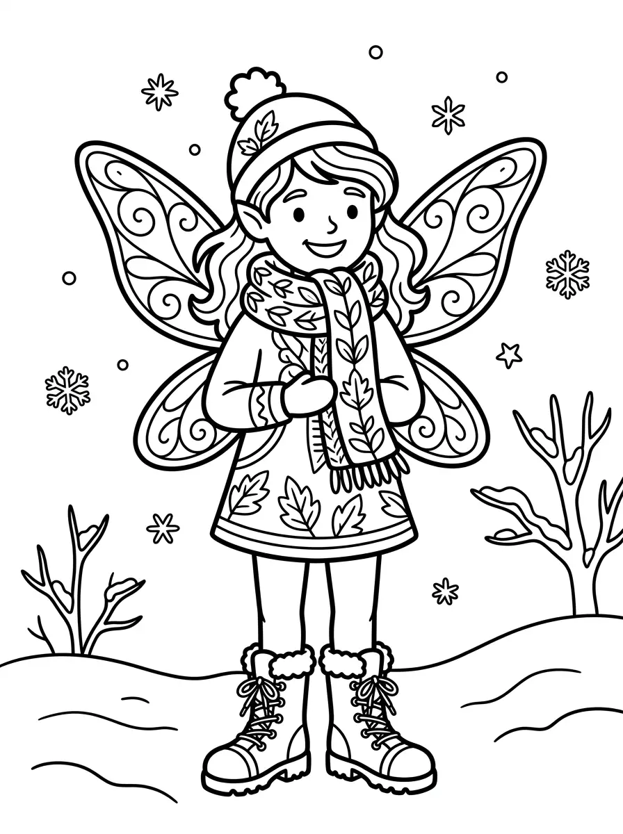 Kleine Winterfee im Schnee
