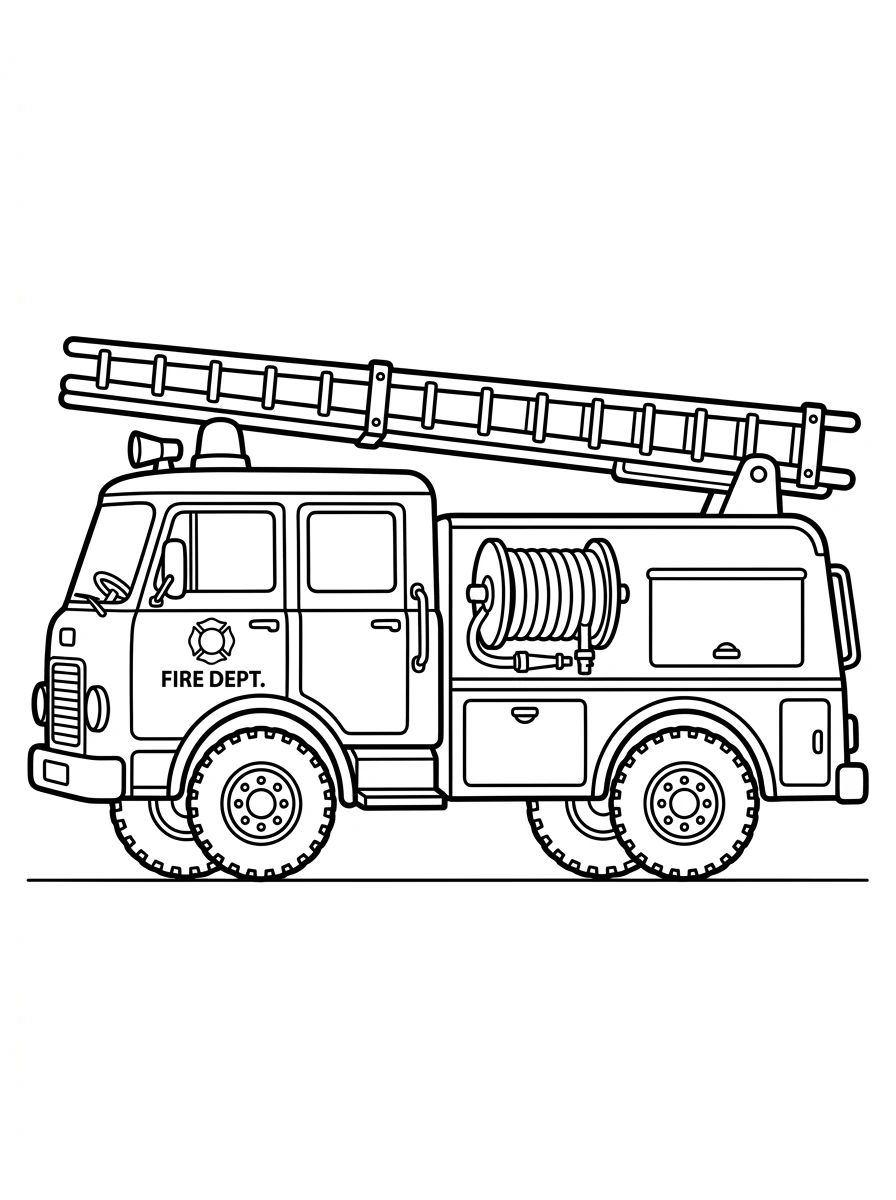 Klassisches Feuerwehrauto mit Leiter