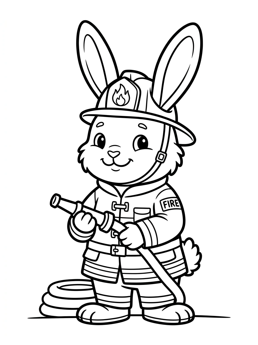Kleiner Feuerwehr-Hase im Einsatz