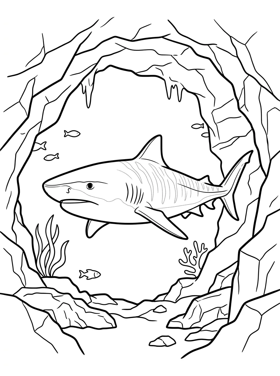 Tigerhai in der Tiefseehöhle