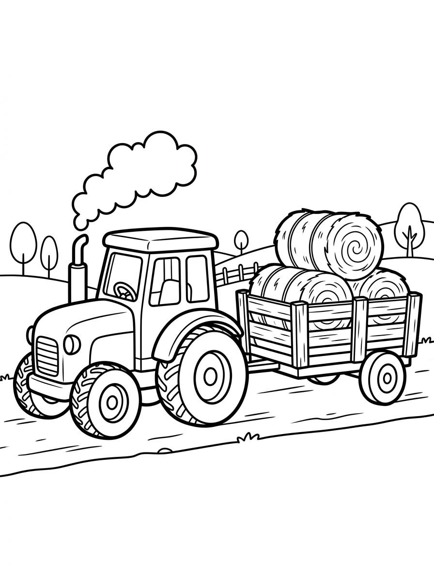 Traktor mit Heuwagen