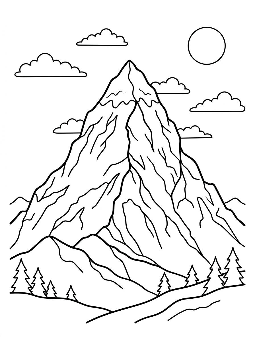 Berggipfel mit kleiner Schneekappe