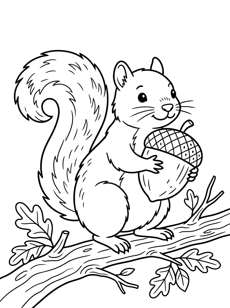 Eichhörnchen mit großer Eichel