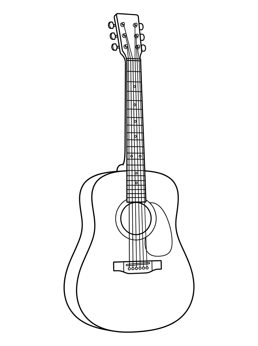 Eine einfache Akustikgitarre