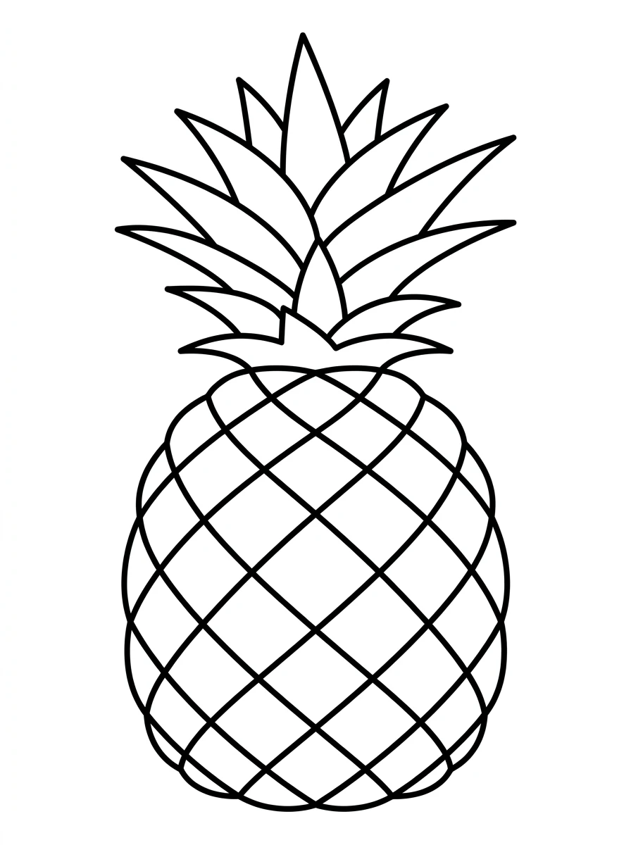Einfache Ananas mit Blättern