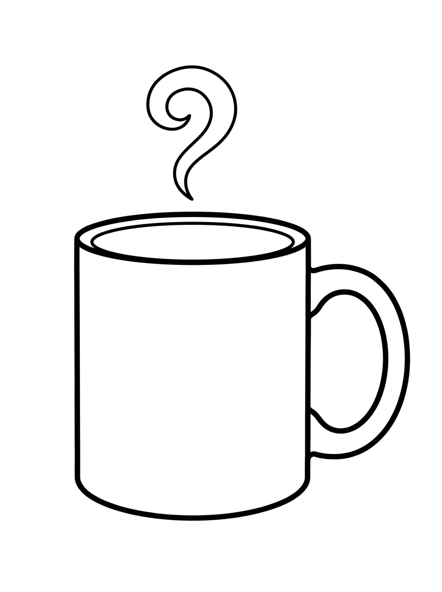 Einfache dampfende Kaffeetasse