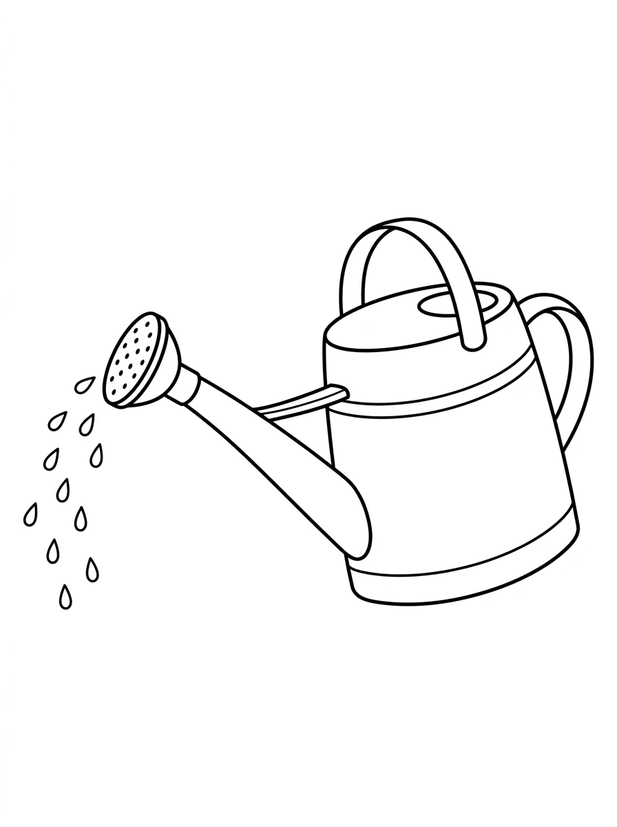 Einfache Gießkanne mit Wassertropfen