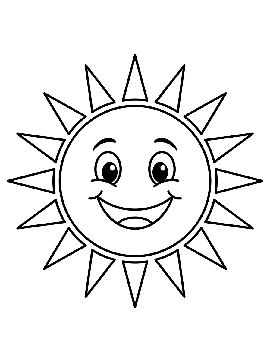 Einfache lächelnde Sonne