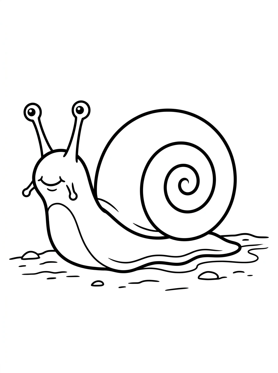 Einfache Schnecke am Boden