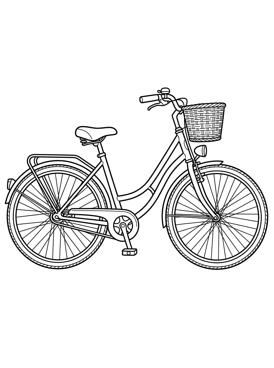 Einfaches Fahrrad mit Korb