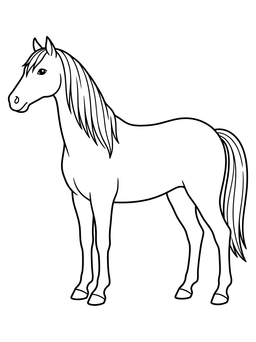 Einfaches Pferd mit langer Mähne