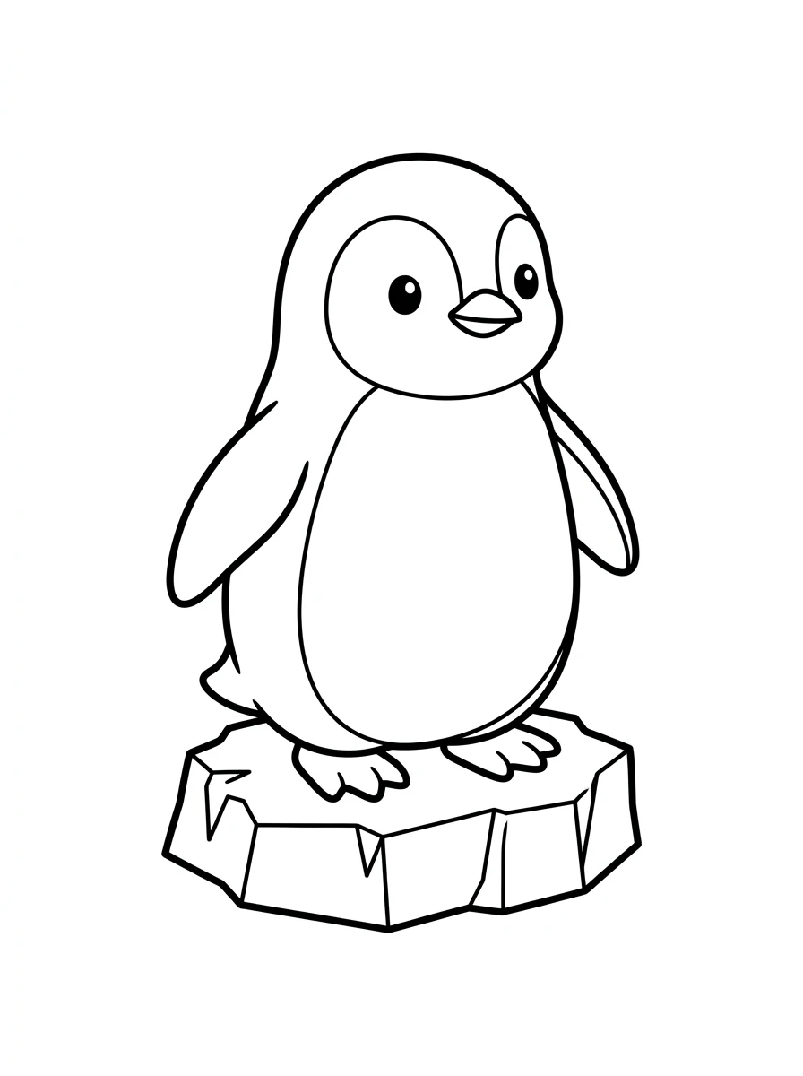 Süßer Pinguin auf Eisblock