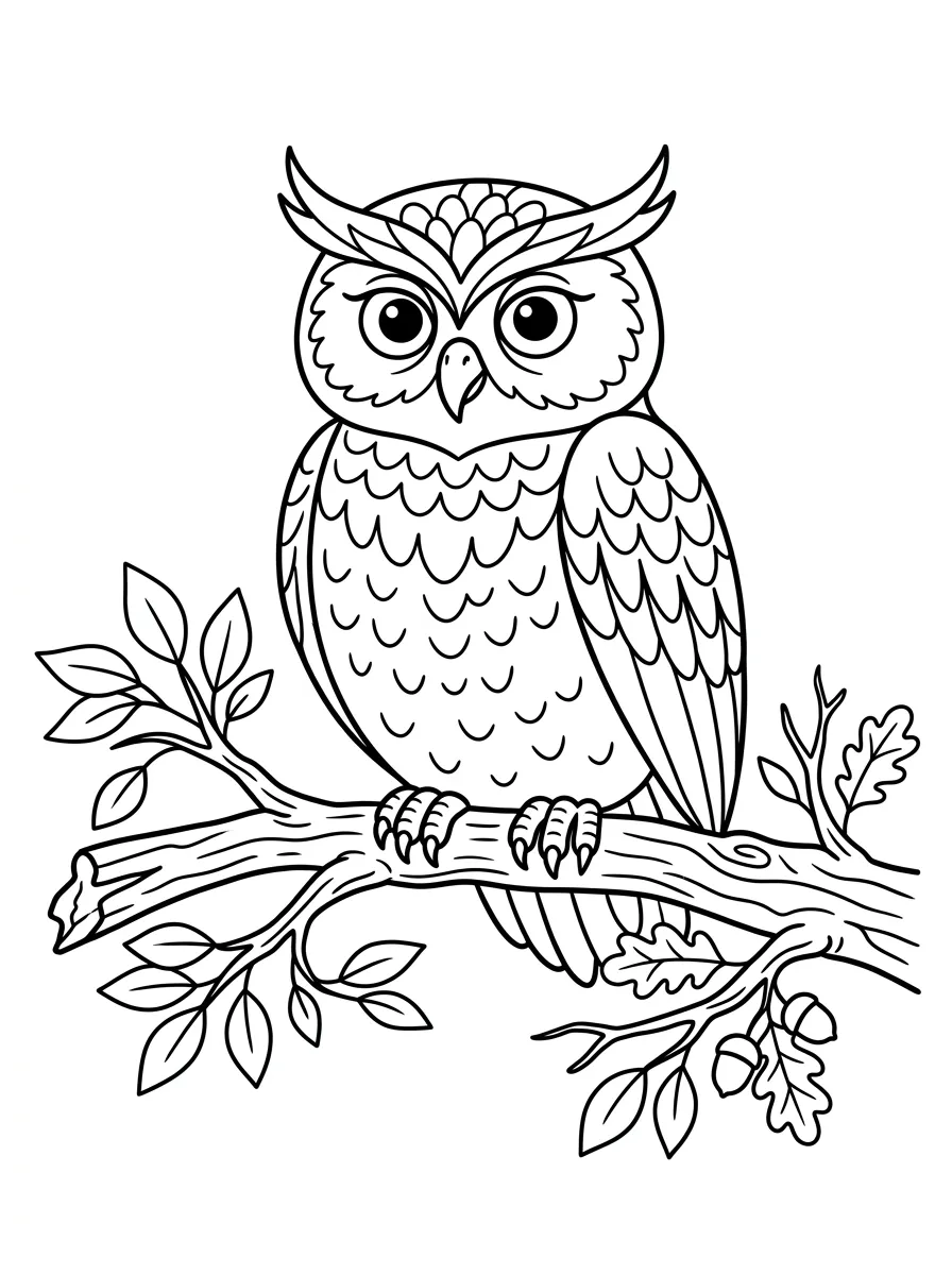 Weise Eule auf Ast
