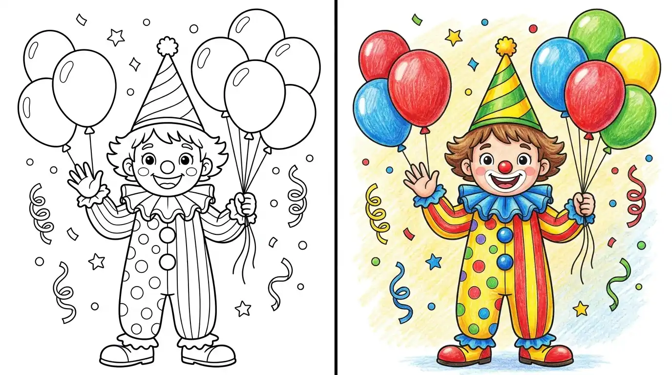 Ausmalbilder Fasching Beitragsbild