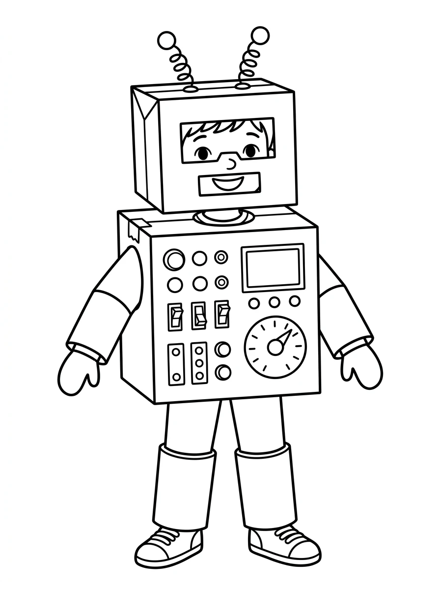 Kind im Roboter-Kostüm