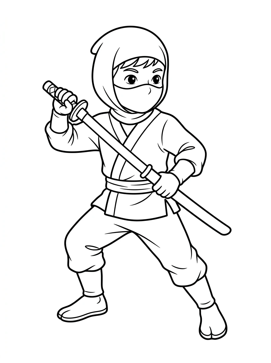 Kleiner Ninja im Faschingskostüm
