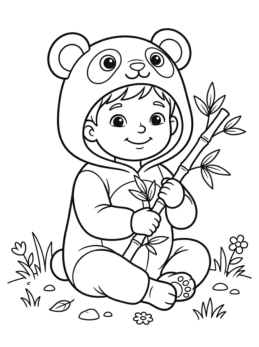 Panda-Kostüm für Fasching