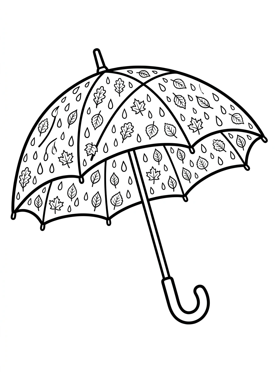 Regenschirm mit herbstlichen Mustern