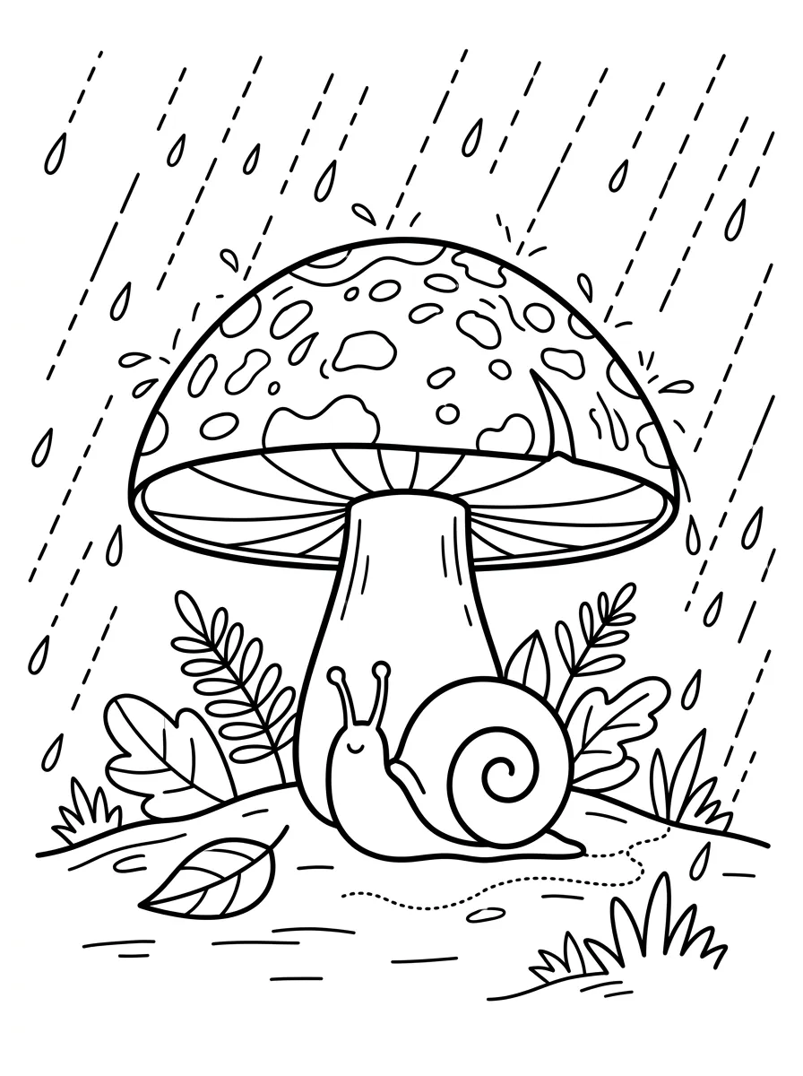 Schnecke unter herbstlichem Waldpilz