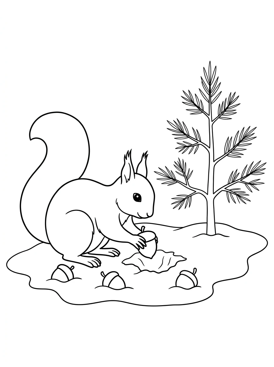 Eichhörnchen im verschneiten Winterwald