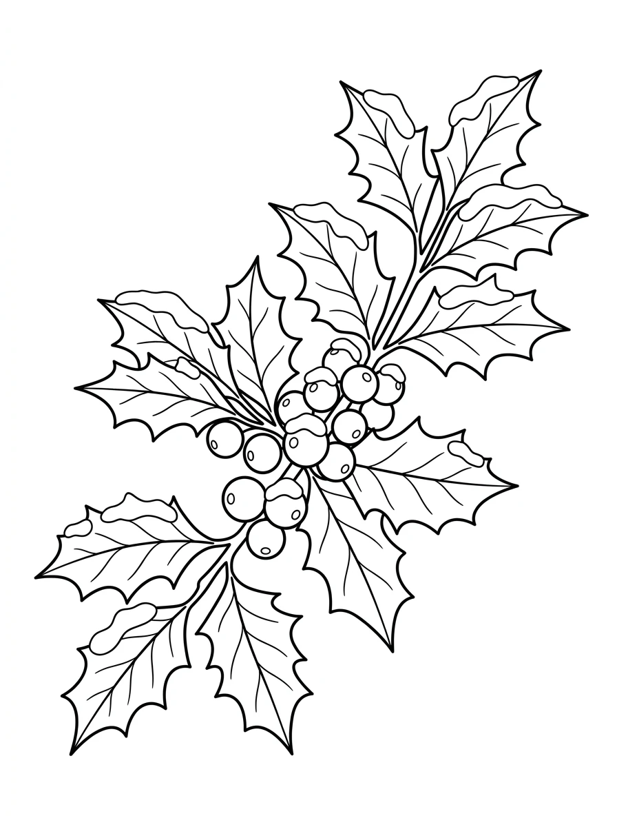 Weihnachtlicher Stechpalmenzweig mit Schnee