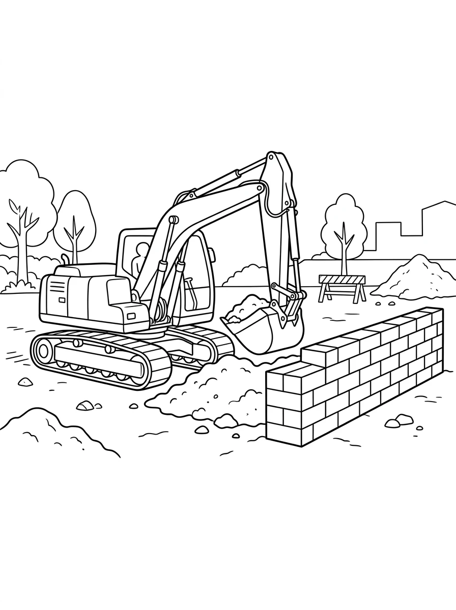 Bagger auf der Baustelle
