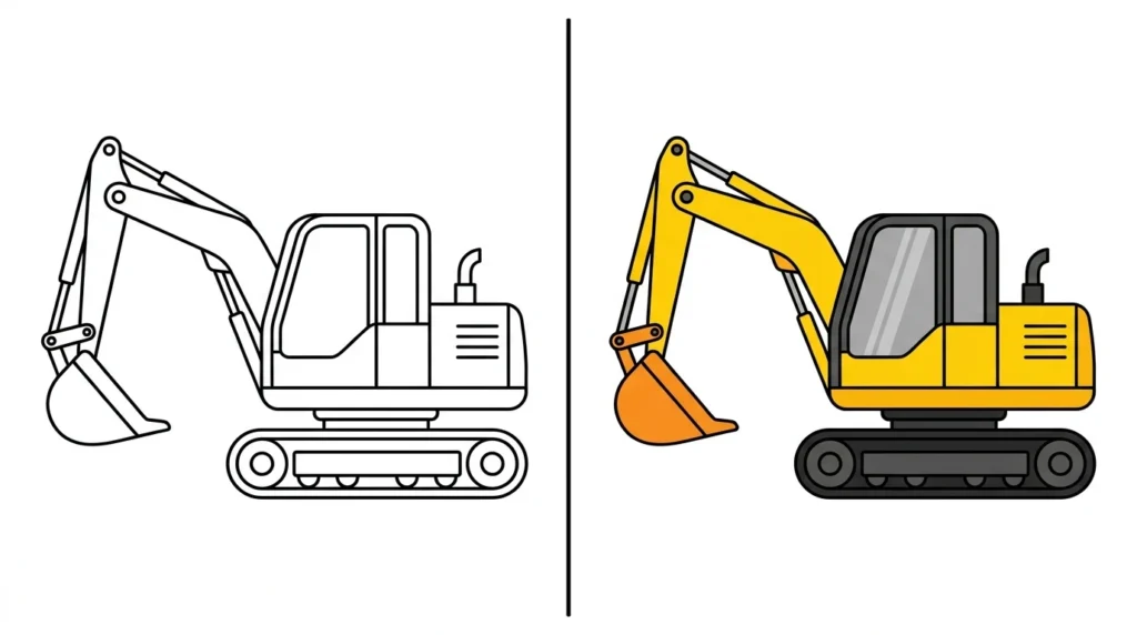 Bagger Ausmalbild Ausmalbild