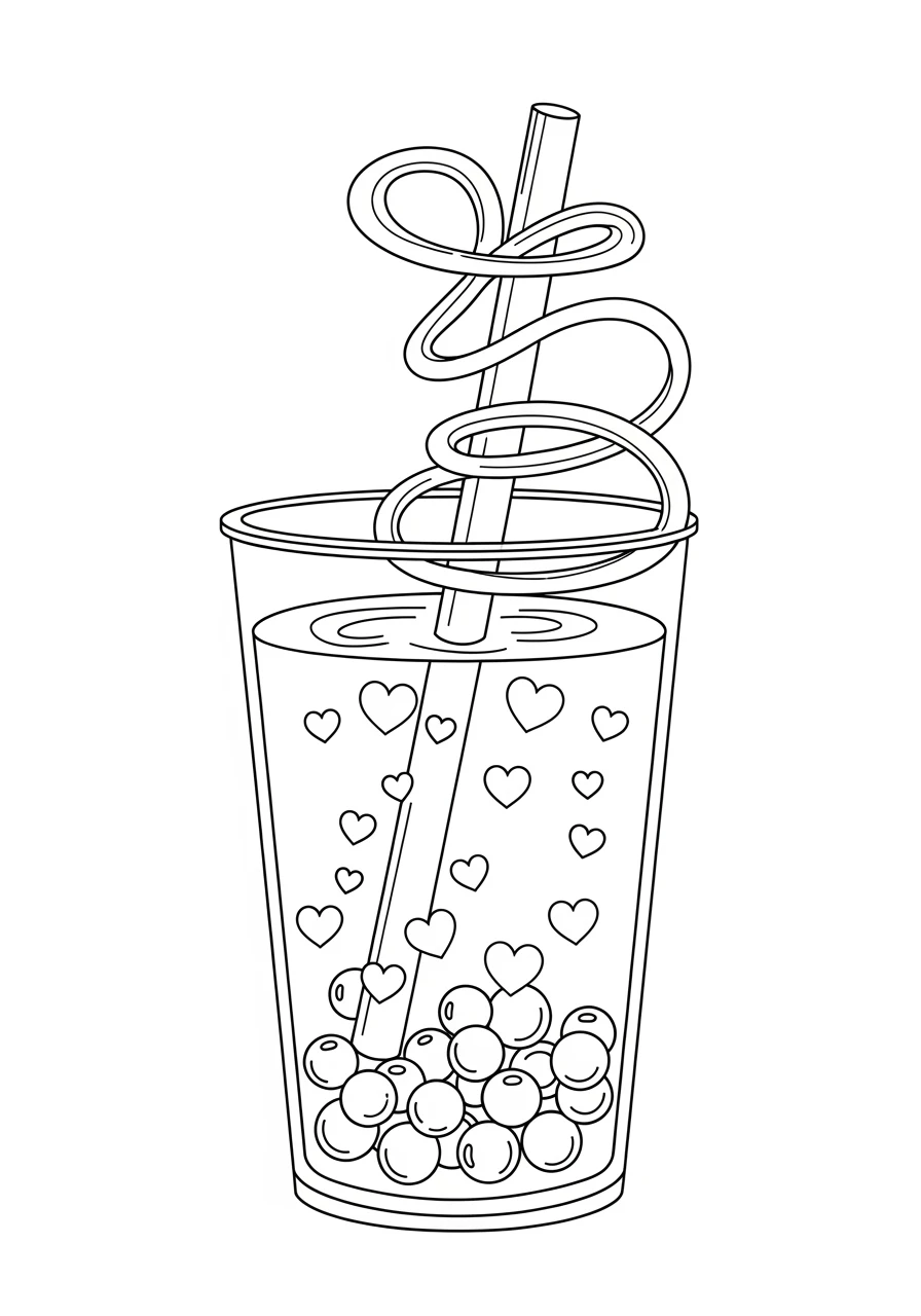 Bubble Tea mit Spiralstrohhalm