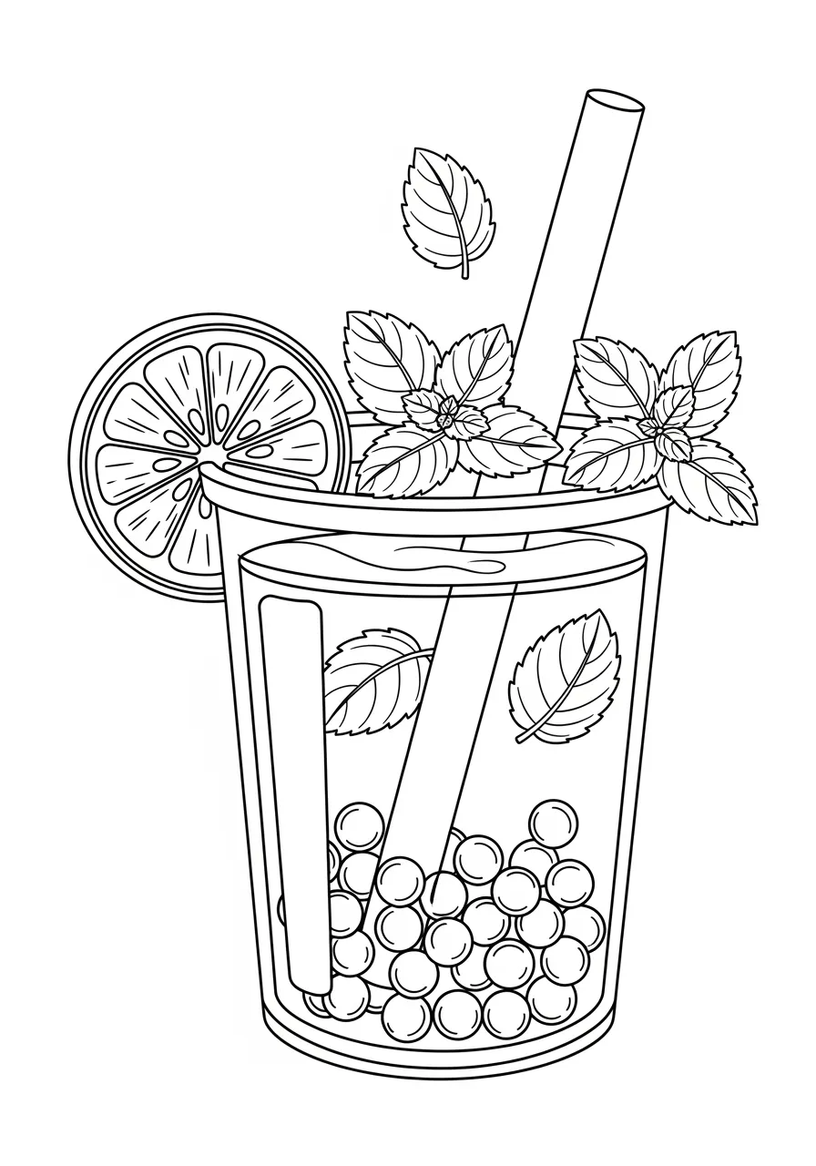 Bubble Tea mit Zitrone