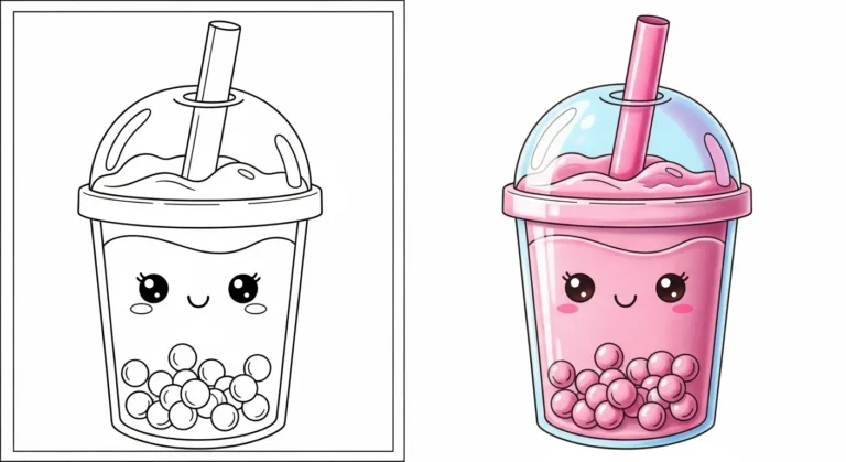 Bubble Tea Ausmalbilder Ausmalbild