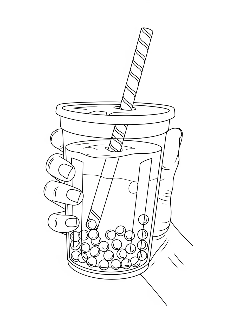 Hand mit Bubble Tea
