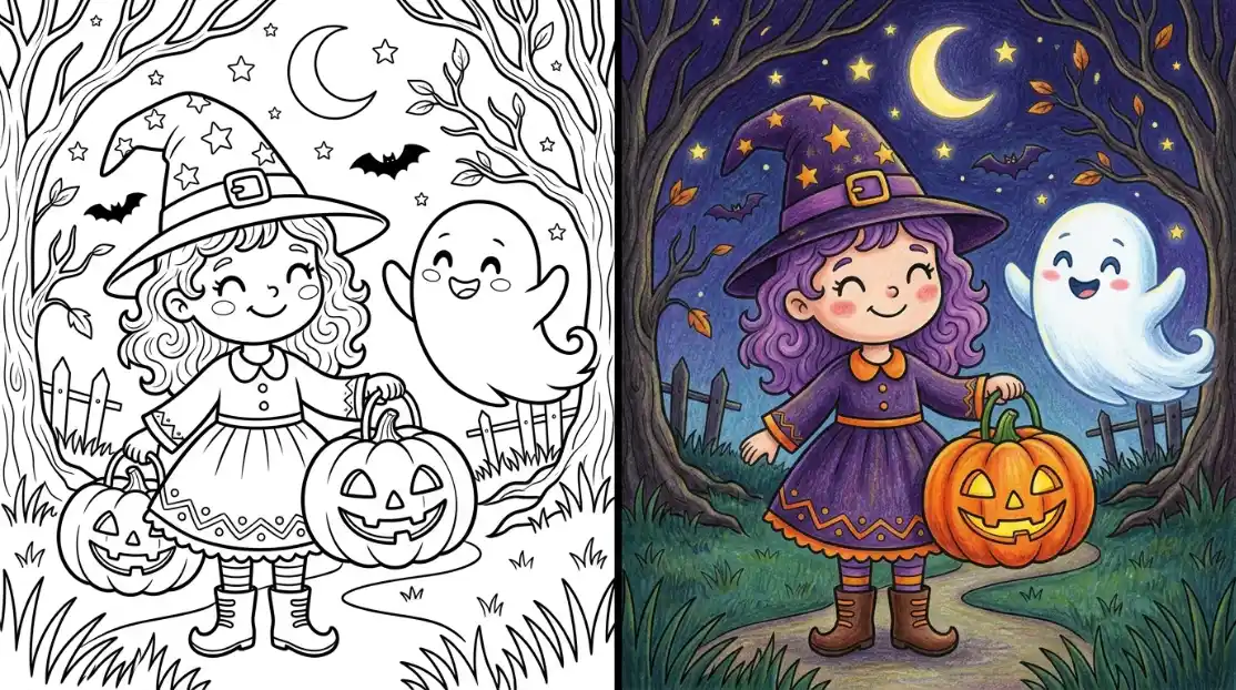 Halloween Ausmalbilder Beitragsbild