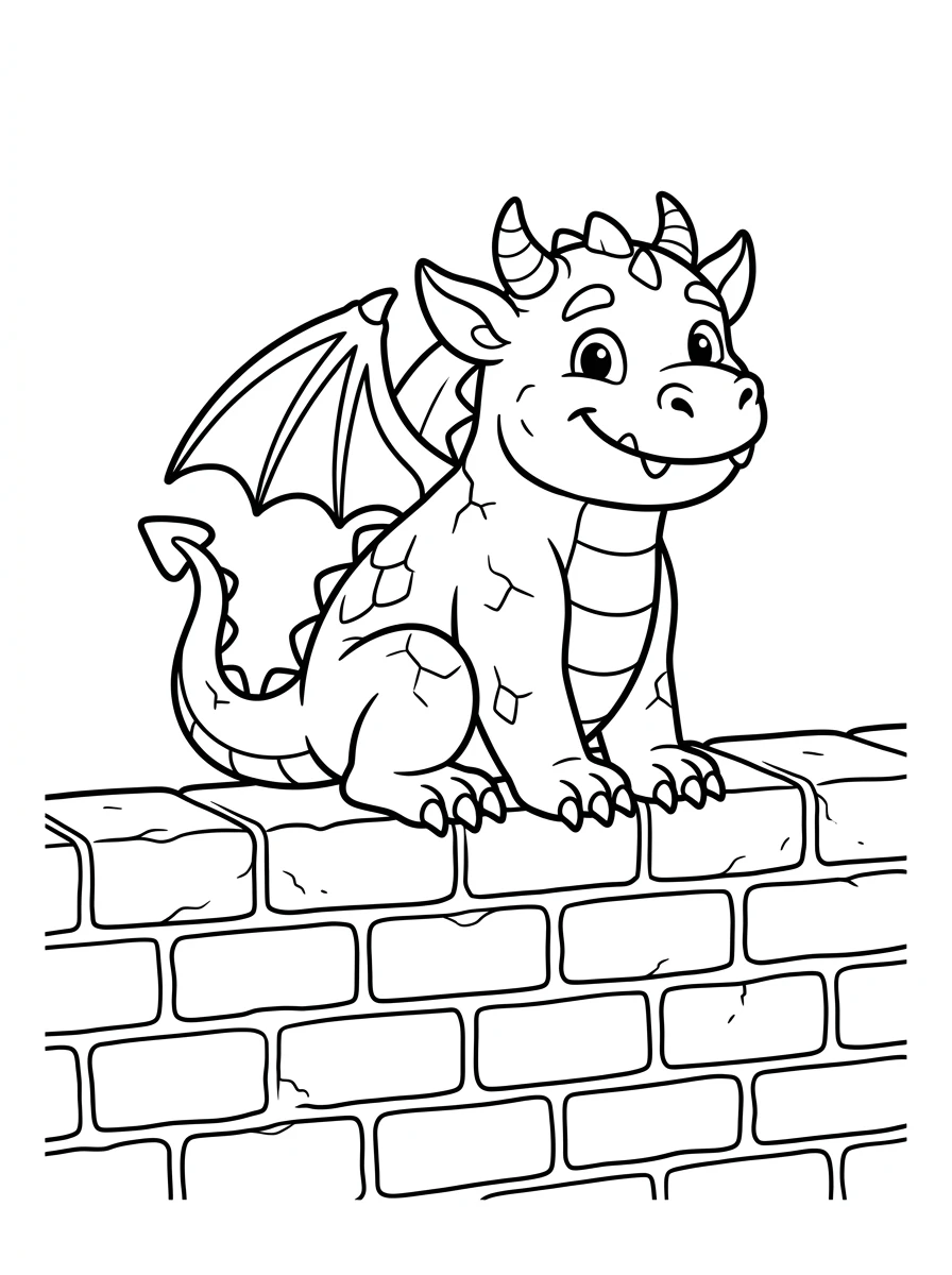 Süßer Halloween-Gargoyle auf Backsteinmauer