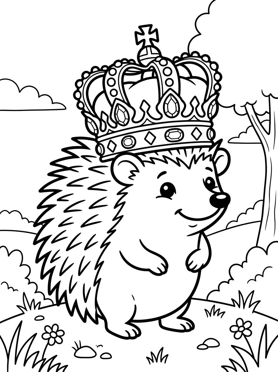 Igelkönig auf der Blumenwiese
