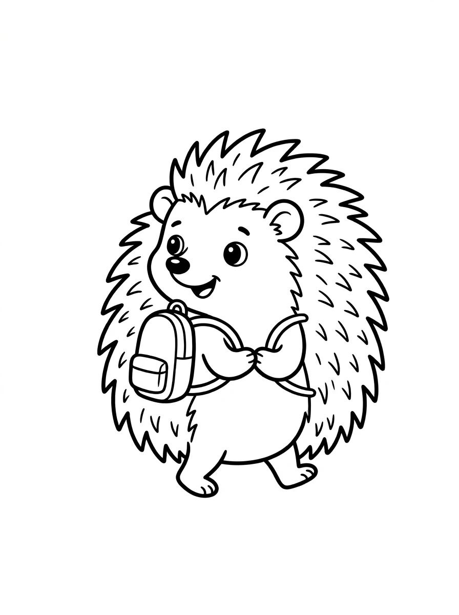 Süßer Igel mit Rucksack