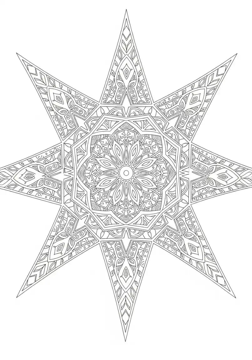 Stern Ausmalbild mit Mandala