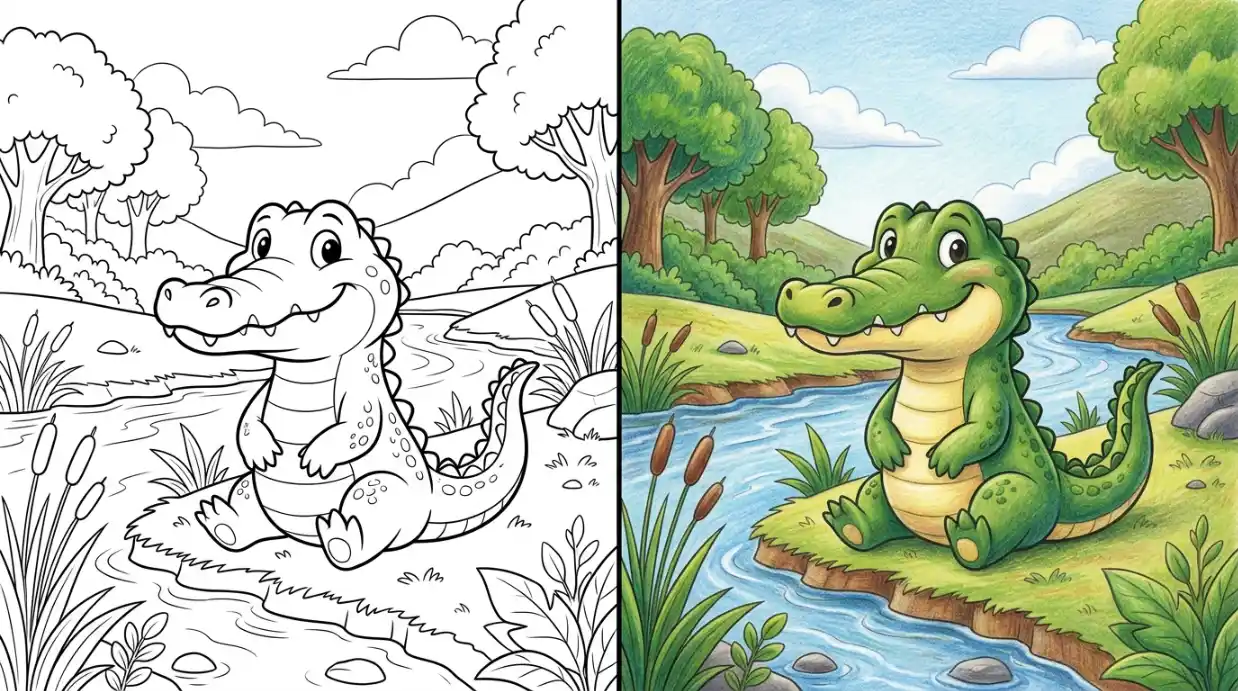 Ausmalbilder Krokodile Beitragsbild