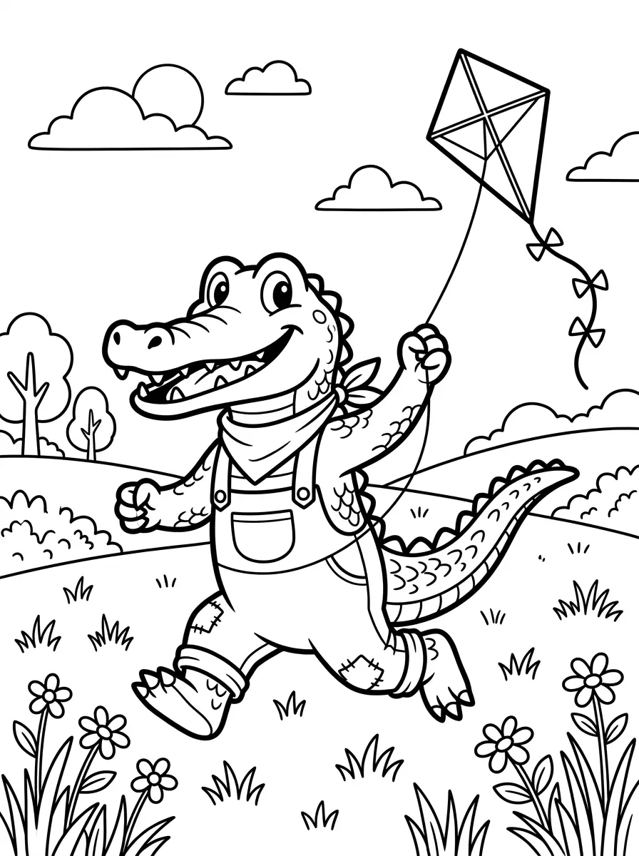 Krokodil lässt Drachen steigen