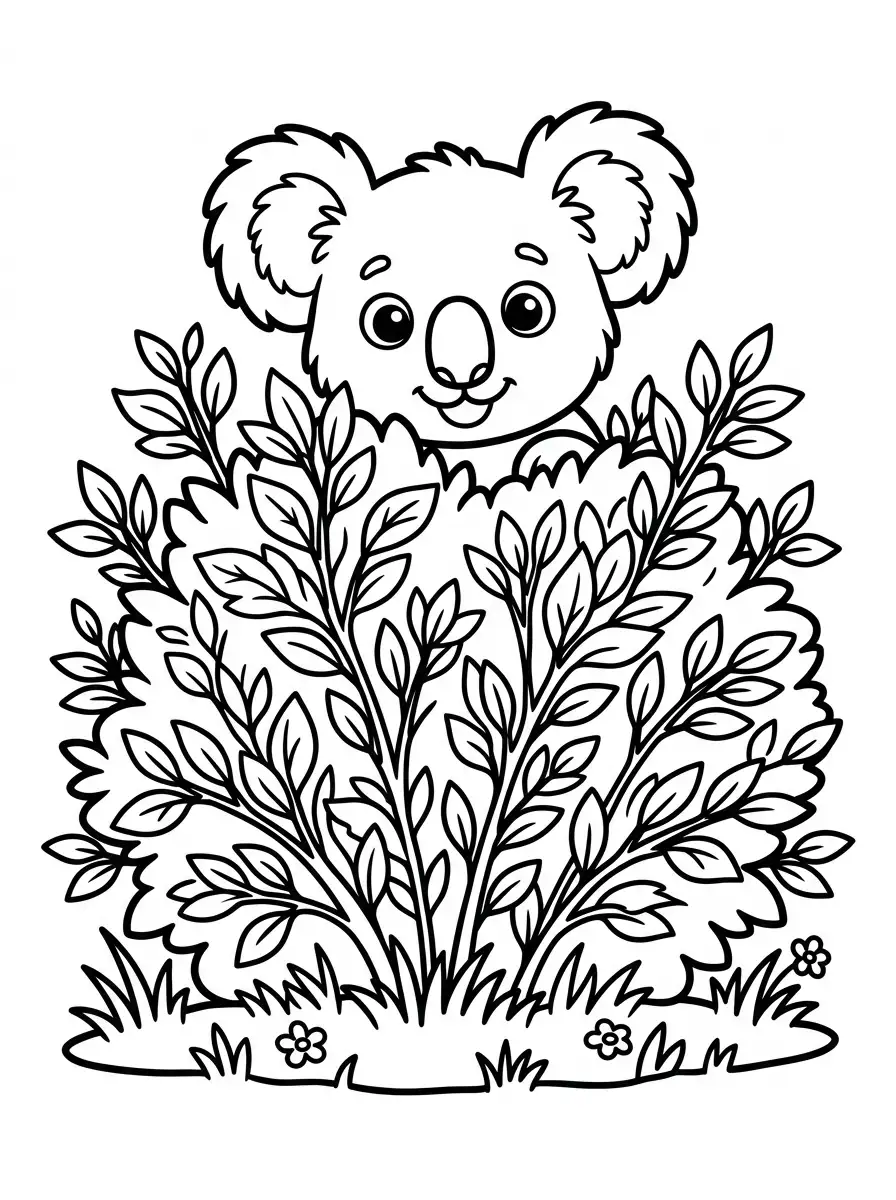 Koala spielt Verstecken